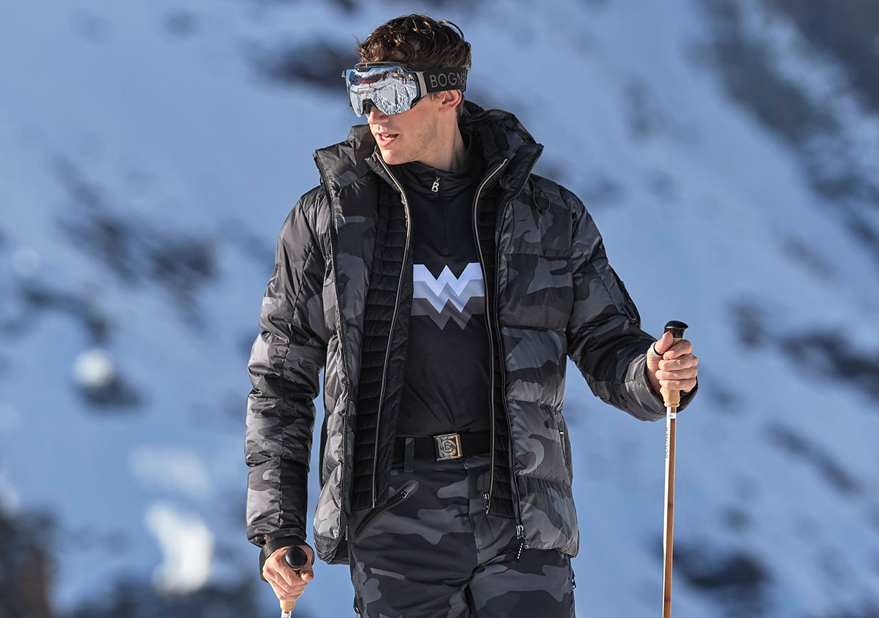 Męska bluza sportowa i czarna kurtka narciarska Bogner
